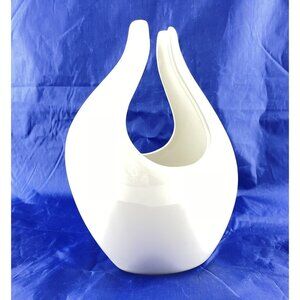 Torre & Tagus Vase White Short 7" High Modern Minimalist Clean Lines
